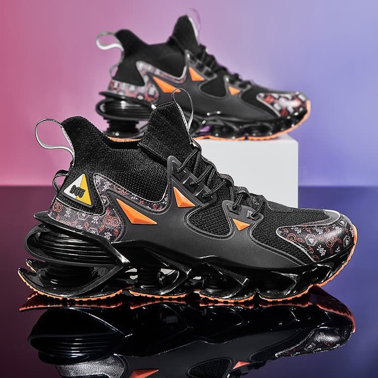 2025 Fashion Sports Shoes Casual Trendy Men's Breathable Knit Outdoor Shoes Blade Sole