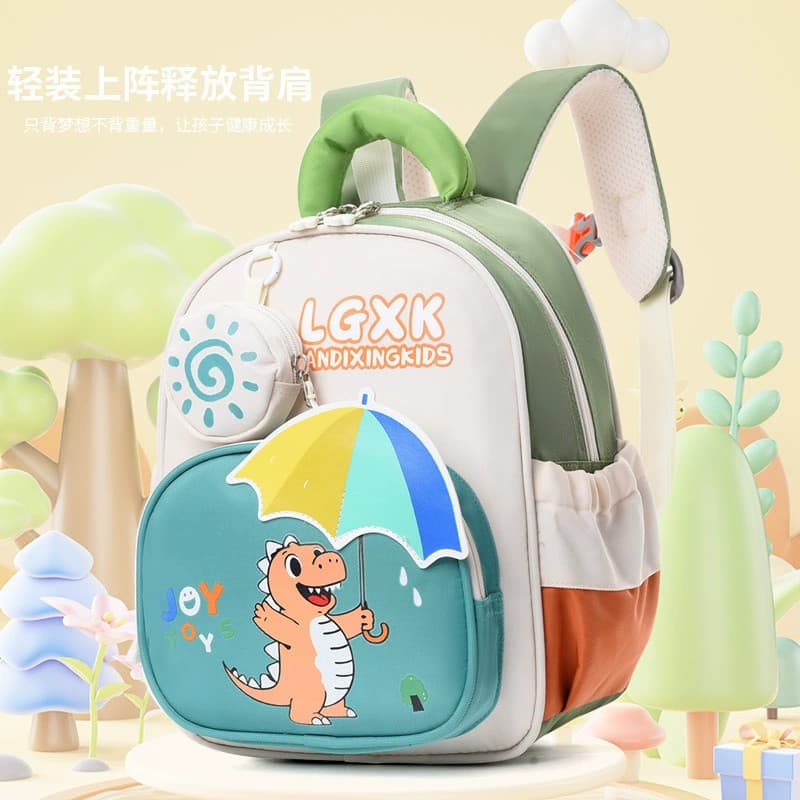 New Kindergarten Backpack, Cartoon Cute Large/Medium Class for 3-6 Years Old Boys and Girls, Lightweight Dinosaur Kids Backpack