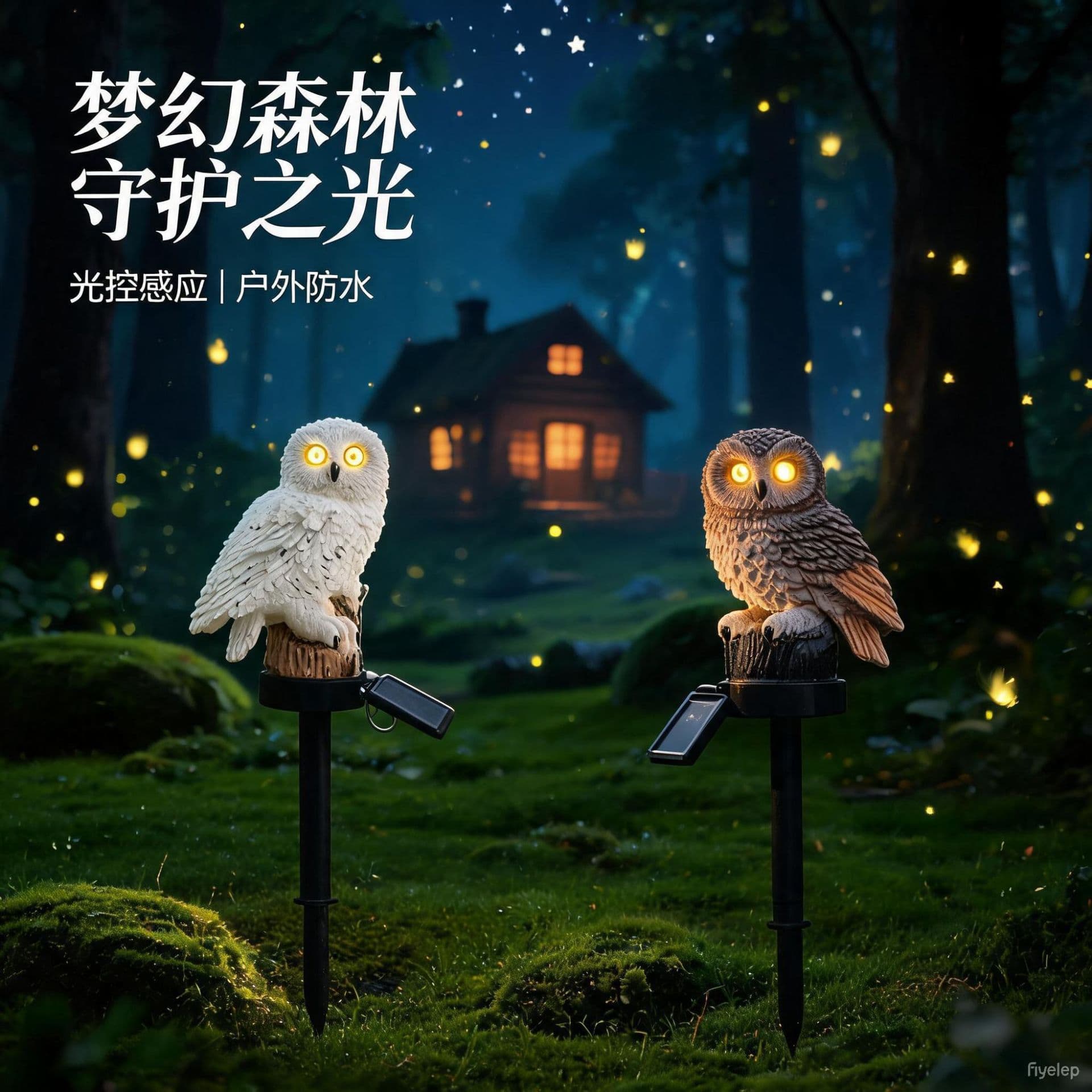 Solar owl simulated bird resin garden light decorative light garden park atmosphere light lawn light outdoor light