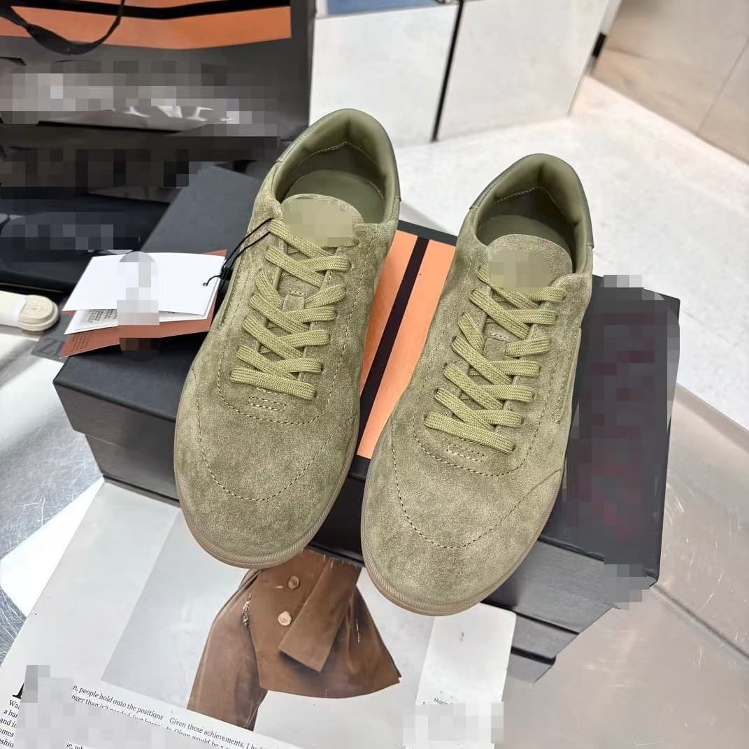Zegna Solid Color Suede Leather Casual Sneakers 2026 Retro Exquisite Casual Sneakers Trainer