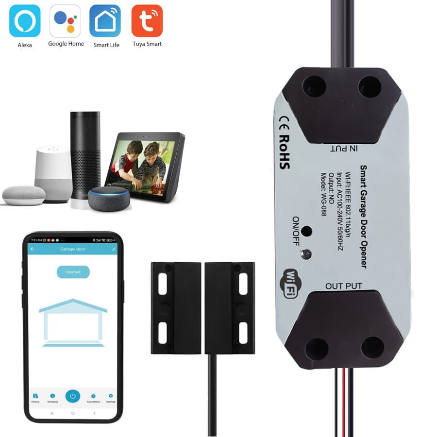 Tuya graffiti WiFi garage door controller supports Alexa and Google Home. (Flip door controller)