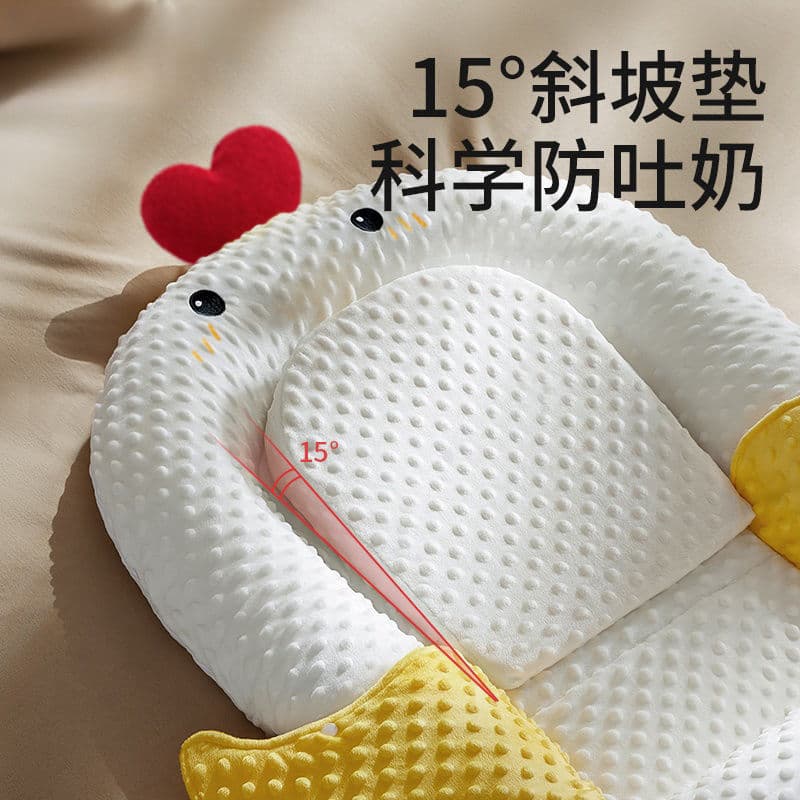 Baby Nest Bed for Newborns, Anti-Startle and Anti-Spit-Up Soothing Wedge Pillow, Simulated Pressure Wake-Up Prevention Sleeping Aid
