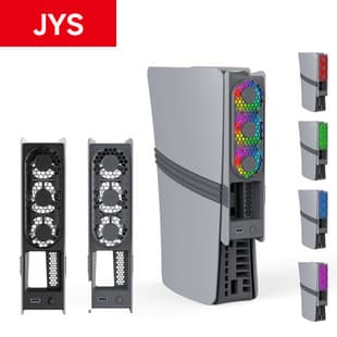PS5 Slim Console Universal Cooling Fan PS5 Pro Console Smart Temperature Control Rear Fan with RGB Colorful Lights