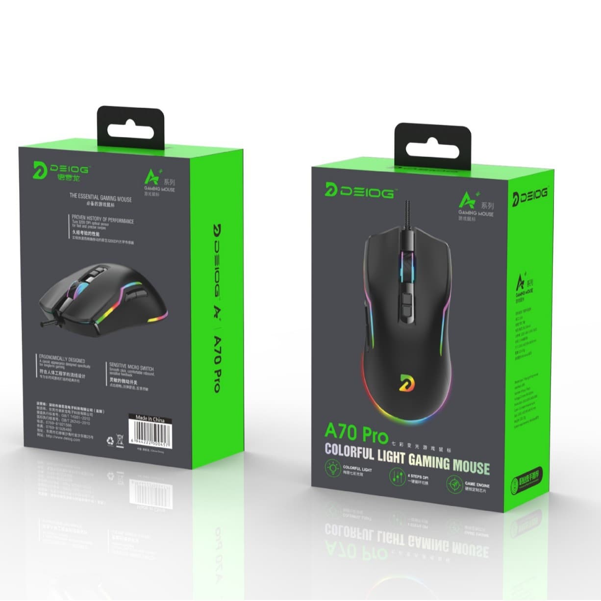 Deyilong A70pro Wired Mouse RGB Lighting 7-Button Gaming USB for Laptop Desktop