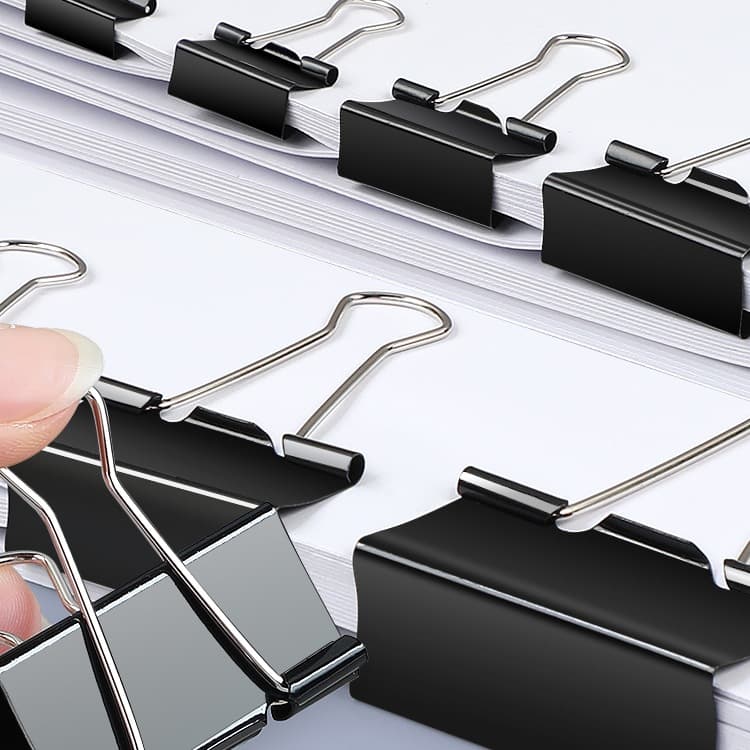 Black long tail clip dovetail clip large medium small bill iron clip file test paper storage paper fixed book