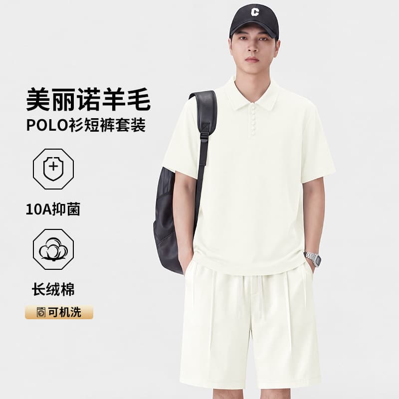 Great Value Two-Piece Set! Old Money Style Polo Short Sleeve and Shorts Set for Men Summer New Casual Polo Shirt Short Sleeve