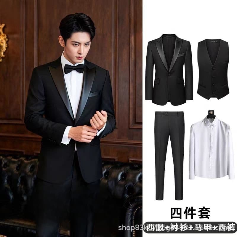 25 Stylish Custom Wedding Suit Set for Men Tuxedo Banquet Choir Suit Groom Wedding Slim Fit Formal Wear