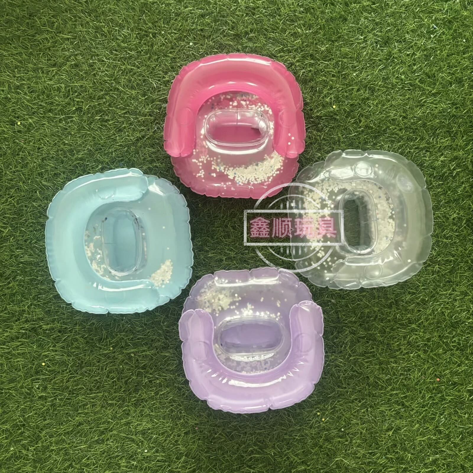 In-Stock Creative PVC Inflatable Glitter Sofa Phone Stand, Fashionable, Durable, Multi-color, Lightweight, Foldable