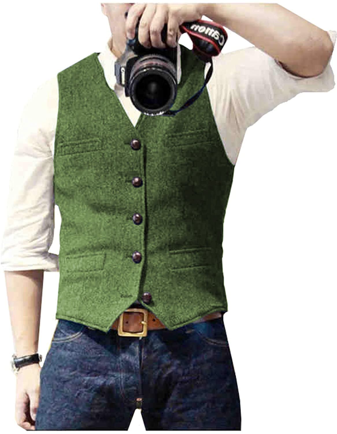 Men's Vest Amazon Best-Selling Herringbone Vest Light Business Casual British Style Vest Manufacturer In Stock