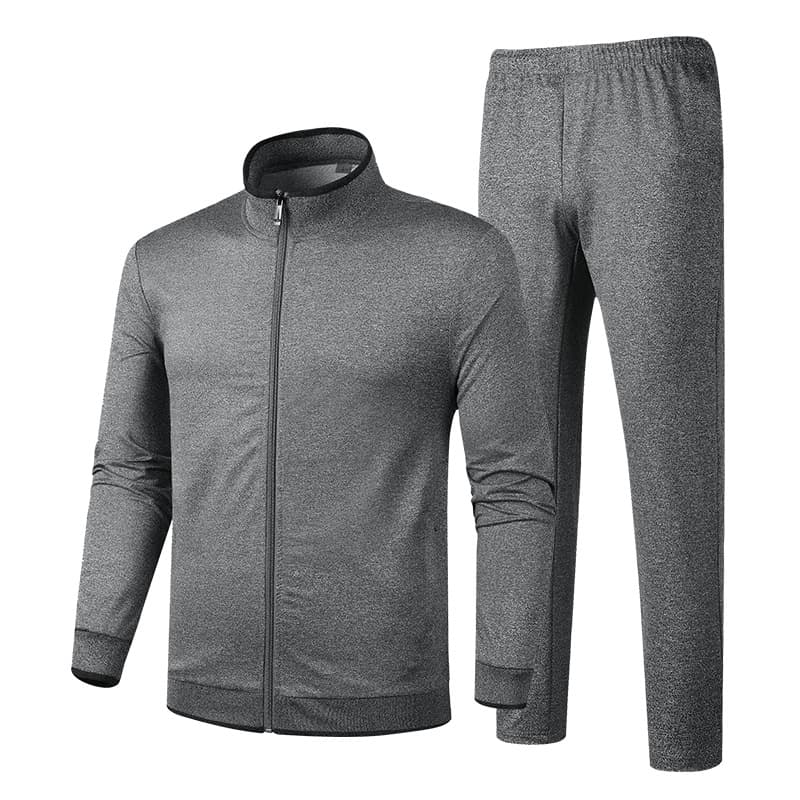 Stall Essential Mid-Age and Elderly Set Men's Spring and Autumn Warm Dad's Wear Two-Piece Set LOGO Cardigan Sportswear
