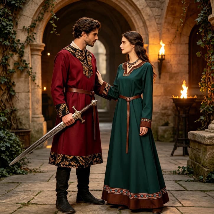 Halloween Medieval Renaissance Templars Viking Knights cos pirate retro performance costumes in stock