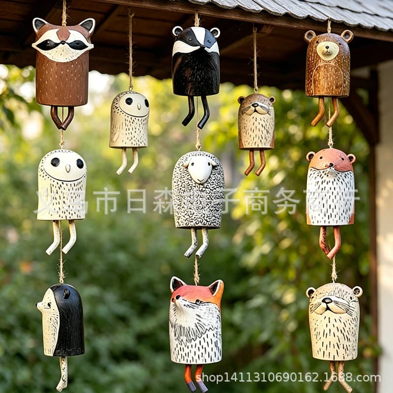 Cross-border Bohemian Wind Chime Beautiful Rural Animal Handmade Resin Hanging Ornament Garden Courtyard Decoration Wind Chime