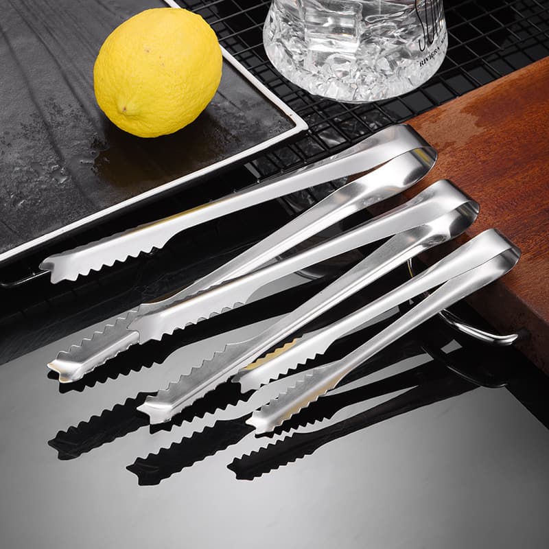Stainless Steel Ice Tongs Ice Cube Tongs Small Kitchen Household 430 Food Tongs Cross-Border Hotel Supplies Wholesale