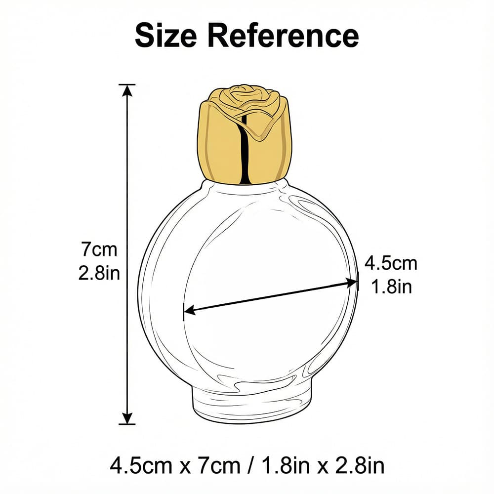 Spot rose perfume bottle with golden lid, transparent glass container, water and emulsion sub-bottling bottle, fashionable and versatile perfume bottle