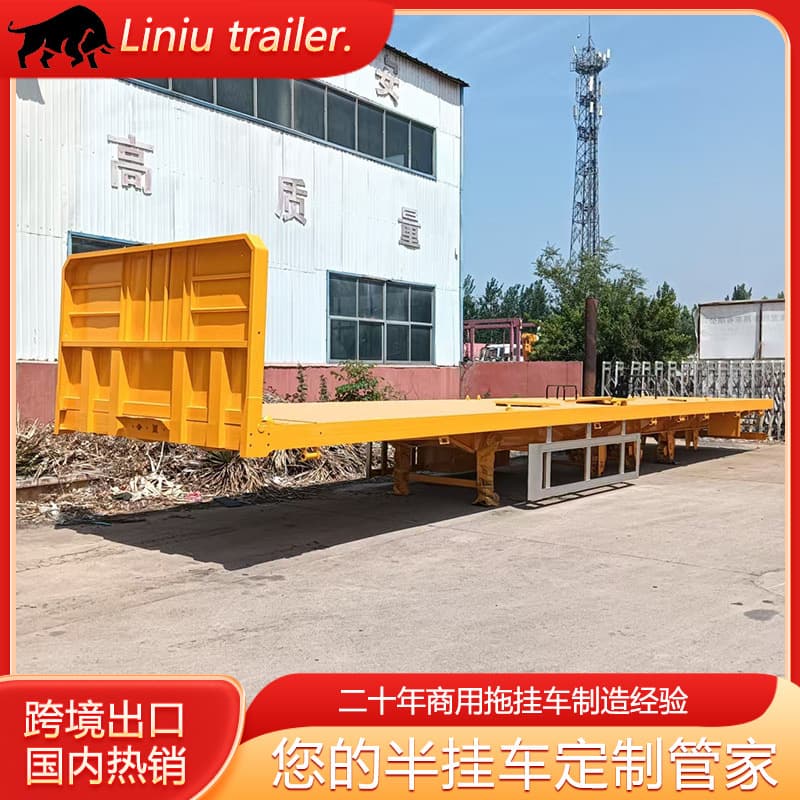 Factory cross-border flatbed semi-trailers, export side-tipping dump semi-trailers, general cargo large flatbed semi-trailers.