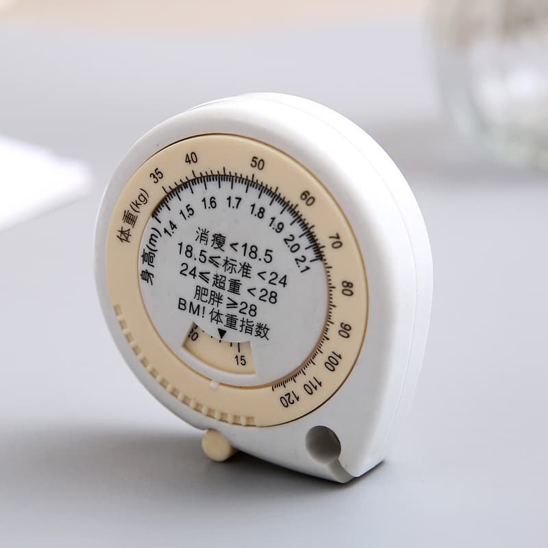 Water Drop Automatic Retractable Health Tape Measure, Portable Waist 3D Measuring Tape, BMI Mini 1.5M Double-Sided Soft Tape