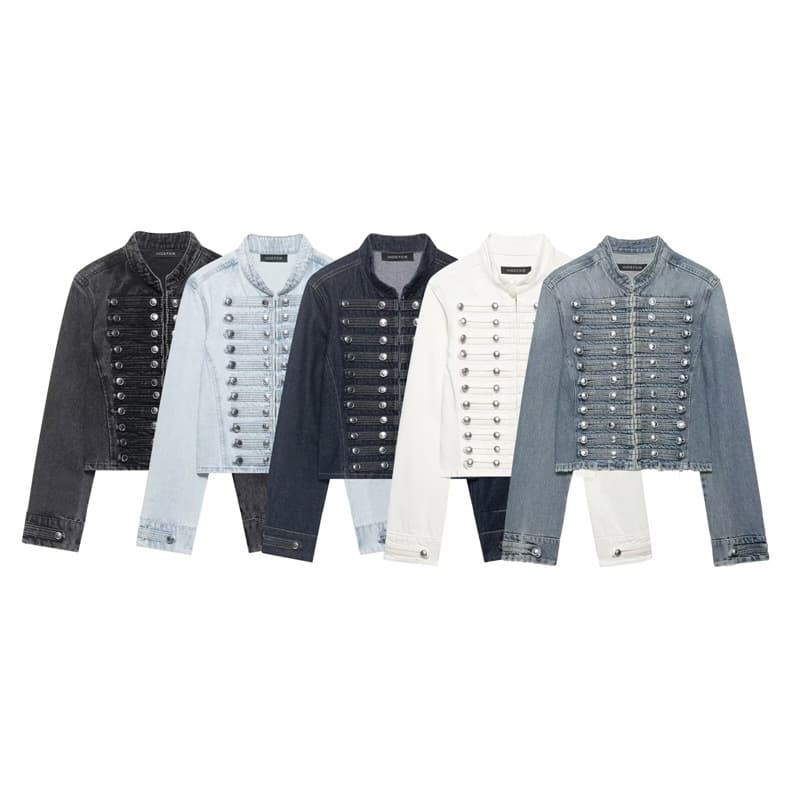Foreign trade cross-border women's clothing wholesale 2026 new close-fitting denim jacket 0695074400 denim shorts suit