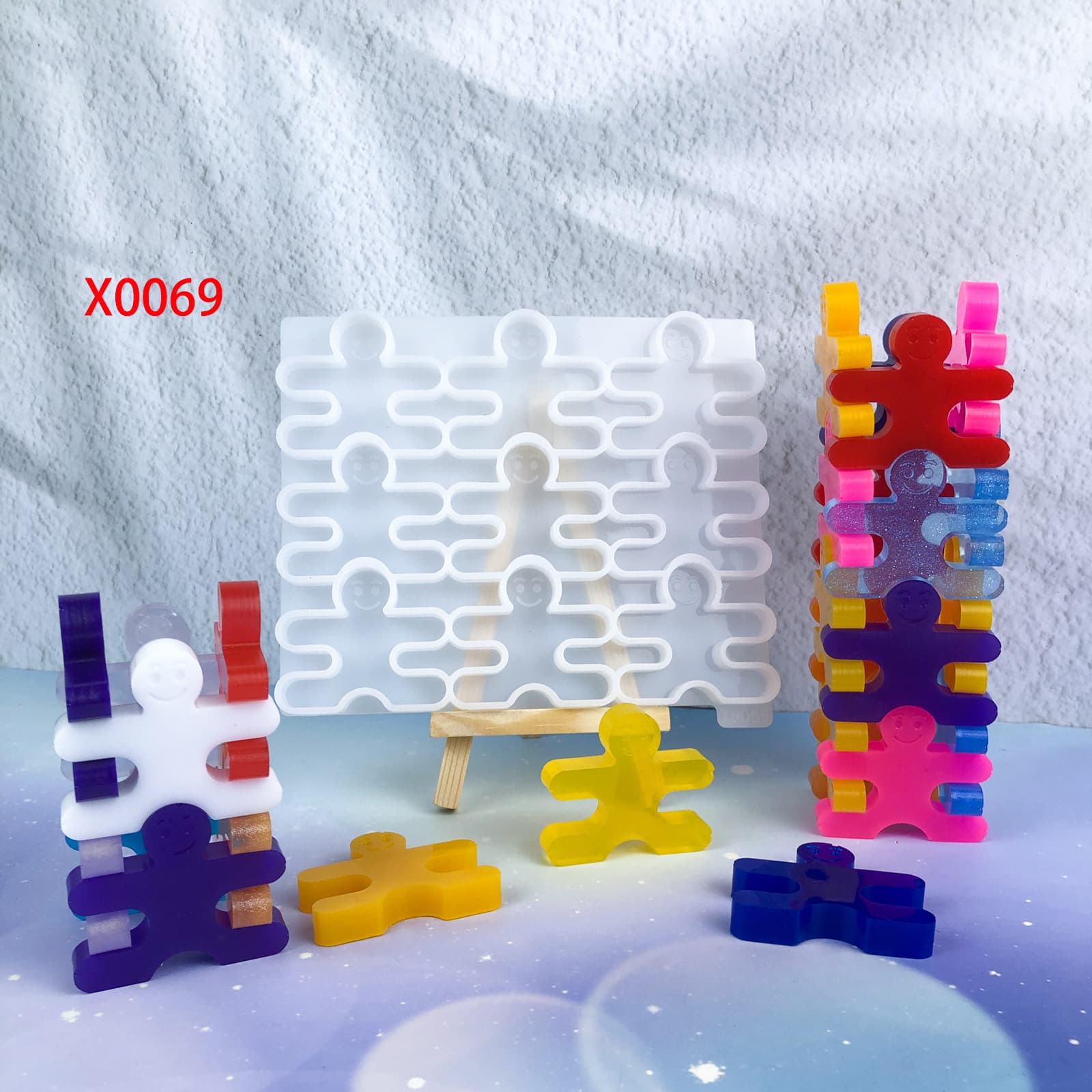 X0069 Splice Figure Crystal Epoxy Wall Decoration Mold Desktop Ornament DIY Silicone Mold