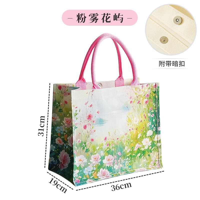 Custom high-end canvas tote bag with logo printing for school promotion, cultural and creative laminated canvas bag, 3D bag customization