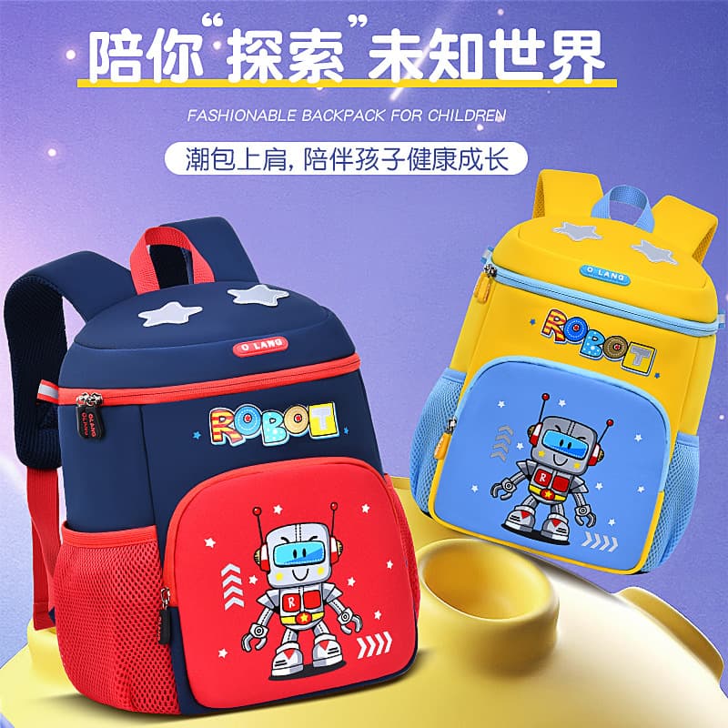 Kindergarten schoolbag, robot diving material children's schoolbag, ultra-light spine protection and load-reducing kindergarten schoolbag