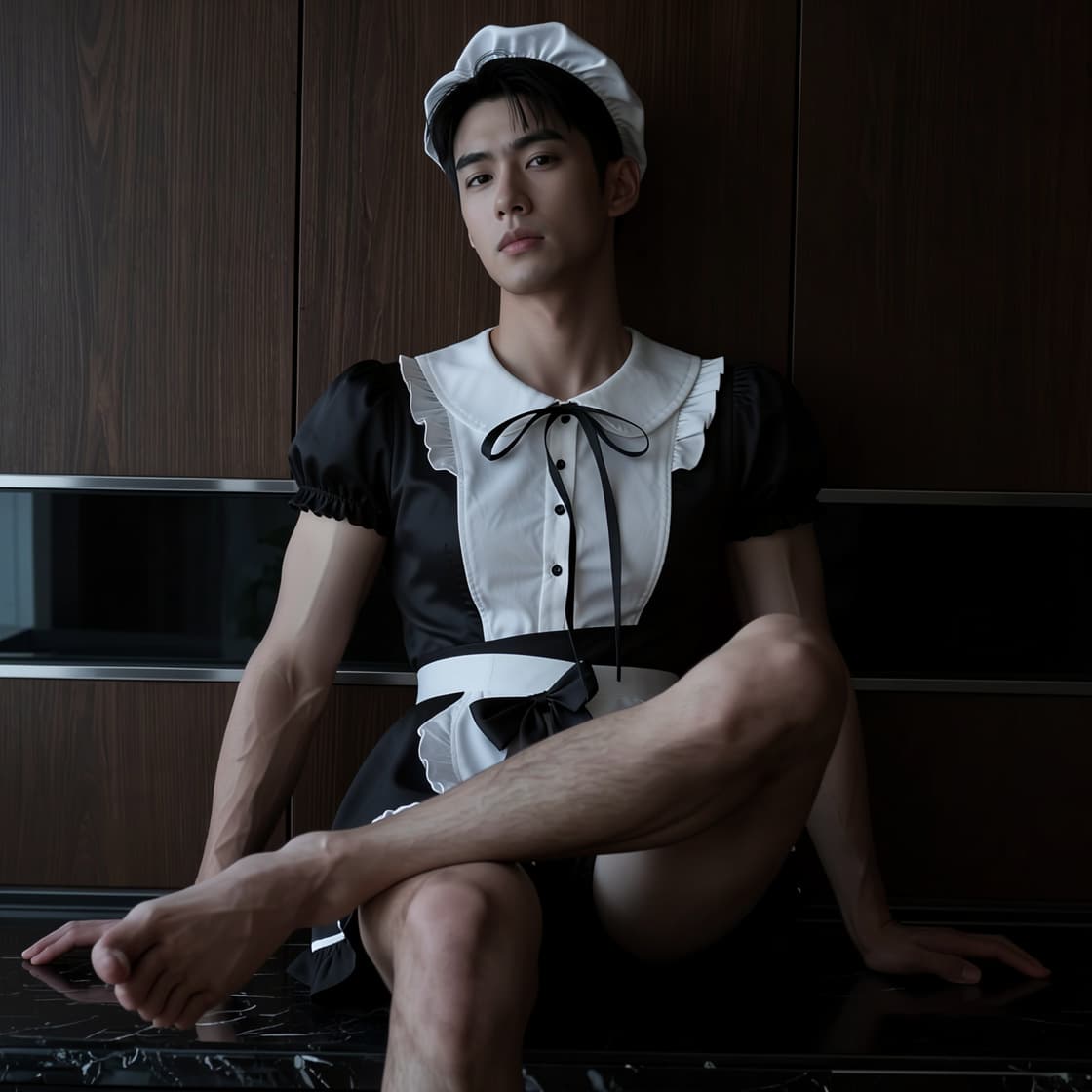Sexy Lingerie Men's Butler Uniform Set Pure Desire Sexy Role Play Bodysuit Plus Size Crossdresser Flirting Sleepwear