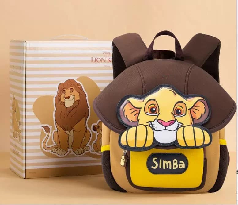 Official Disney Strawberry Bear Kids Backpack, Lightweight Anti-Lost Double Shoulder Bag for Kindergarten Students, Boys and Girls