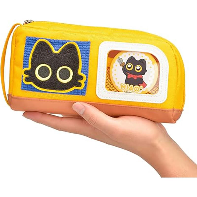2025 hot style Xiaohongshu same style cat pencil case multi-functional contrast color Velcro stationery box large capacity pencil case