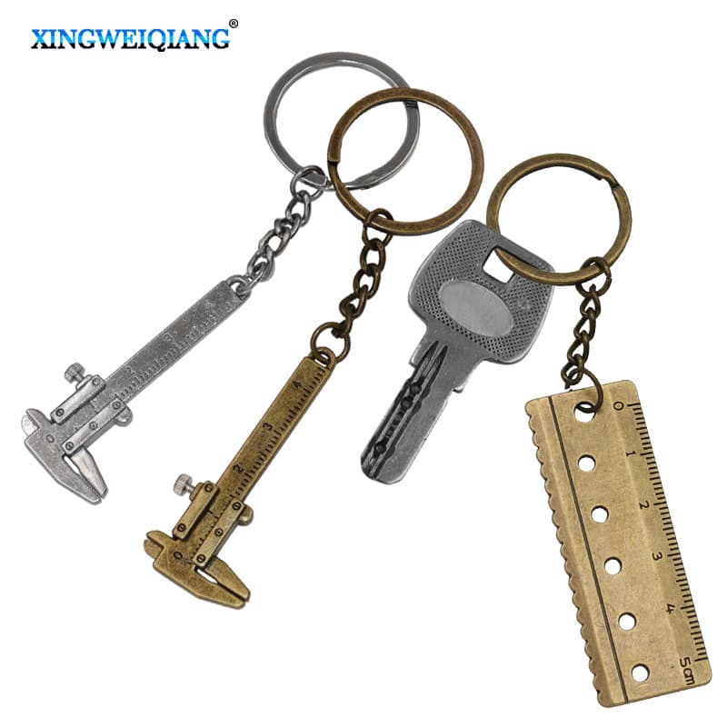 Portable Mini Zinc Alloy Keychain/ring/circle Tool Built-in Ruler Compass For Everyday Carry