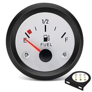 2 inch 52MM Fuel Gauge White Face Car Gauge 12V for 240-33 Ohm Fuel Sender