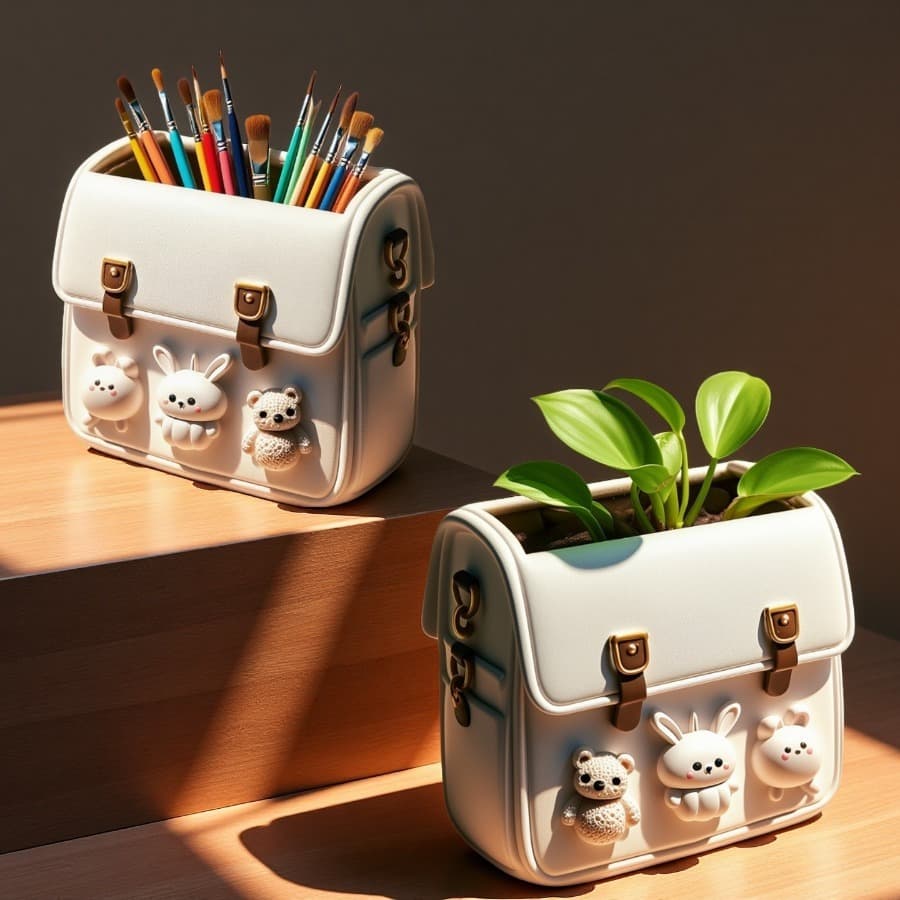Cartoon school bag silicone mold scented candle DIY storage jar flower pot decorative ornaments mold