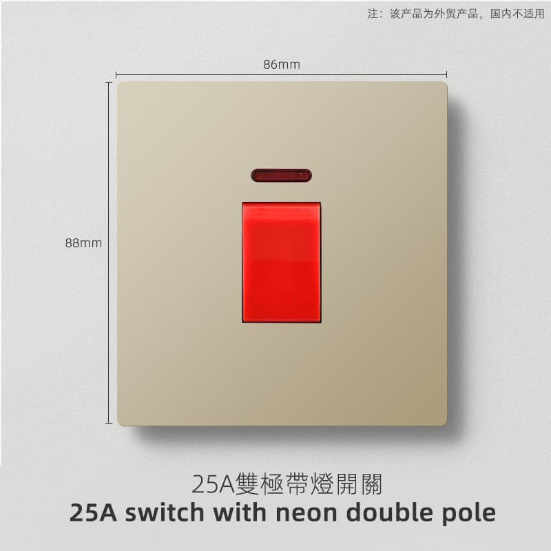 UK Standard Gold Switch Socket 1 Gang 13A Socket Multi-Function 5-Hole USB European French Socket 2.5A Switch