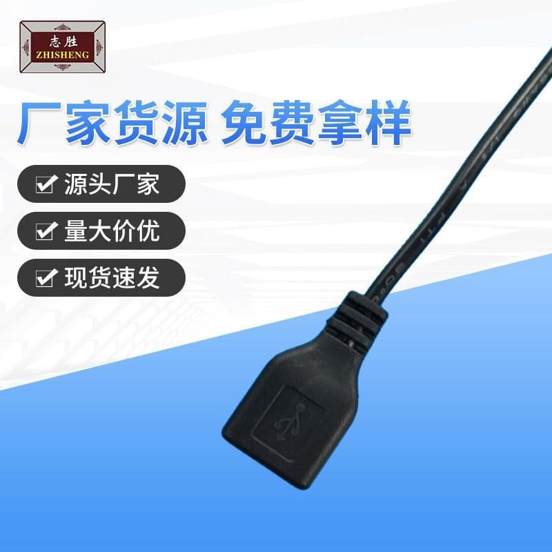 USB Female Power Cable 30CM Battery Box Solar 2-Core Charging Single-End Tinned Bulk Discount A Female Semi-Finished