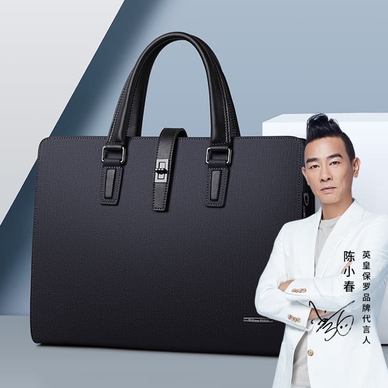 [Pre-sale] Men's Business Large Capacity Briefcase Shoulder Bag Leather Bag High-end Business Bag