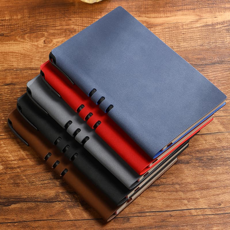 Sheepba leather notebook notepad A6 pen plug-in wire-bound business office portable notebook with logo printable