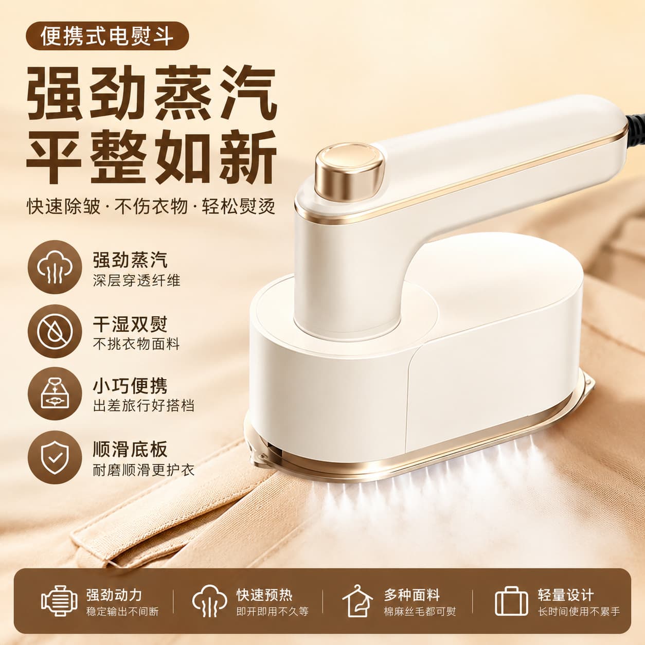 Cross-Border New Mini Electric Iron Foldable Handheld Portable Steam Iron Home Mini Iron Electric Iron