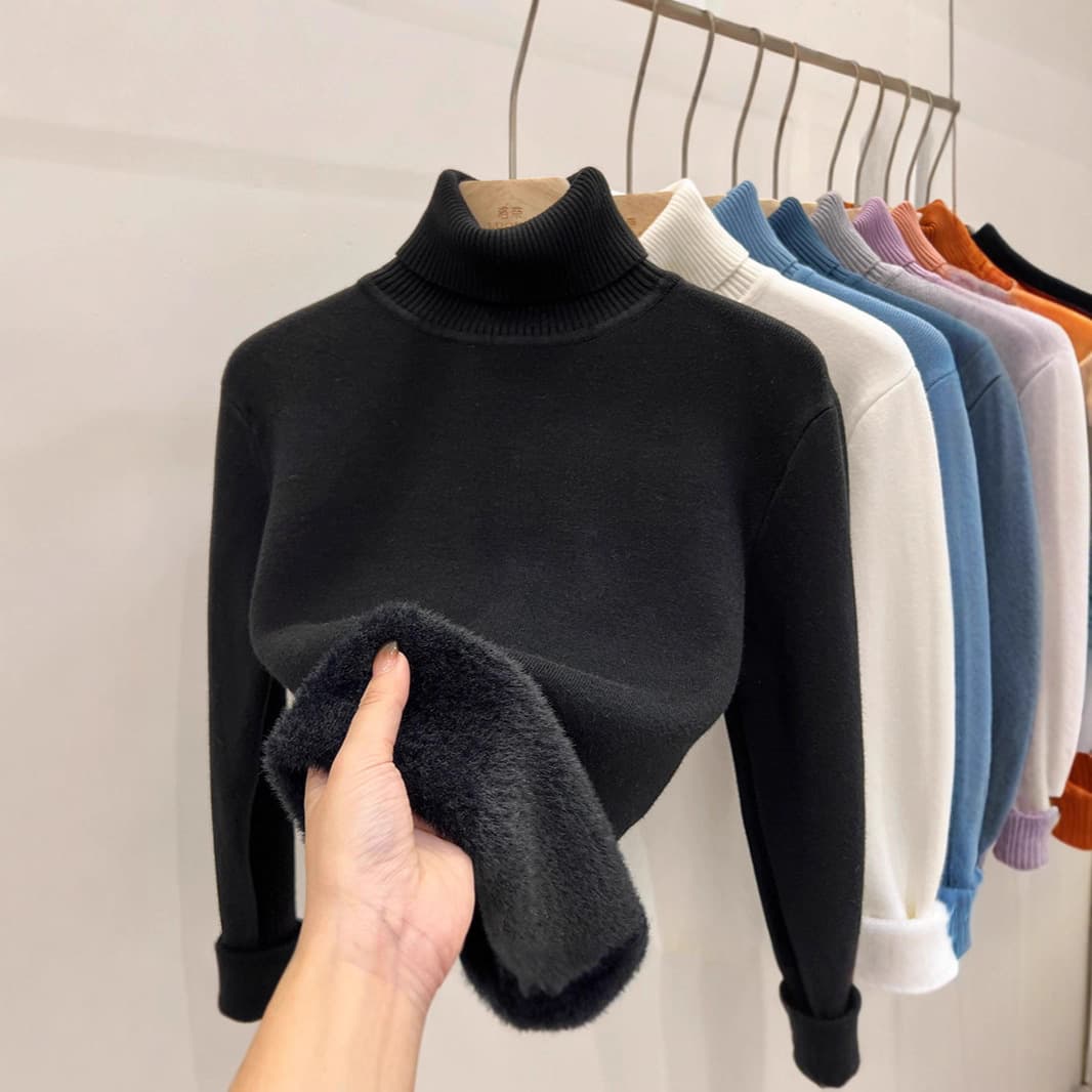 [Factory Direct] One-Piece Fleece High-Neck Sweater, Thickened & Warm, 2026 Fall/Winter New Arrival, Long-Sleeve Thermal Base Layer