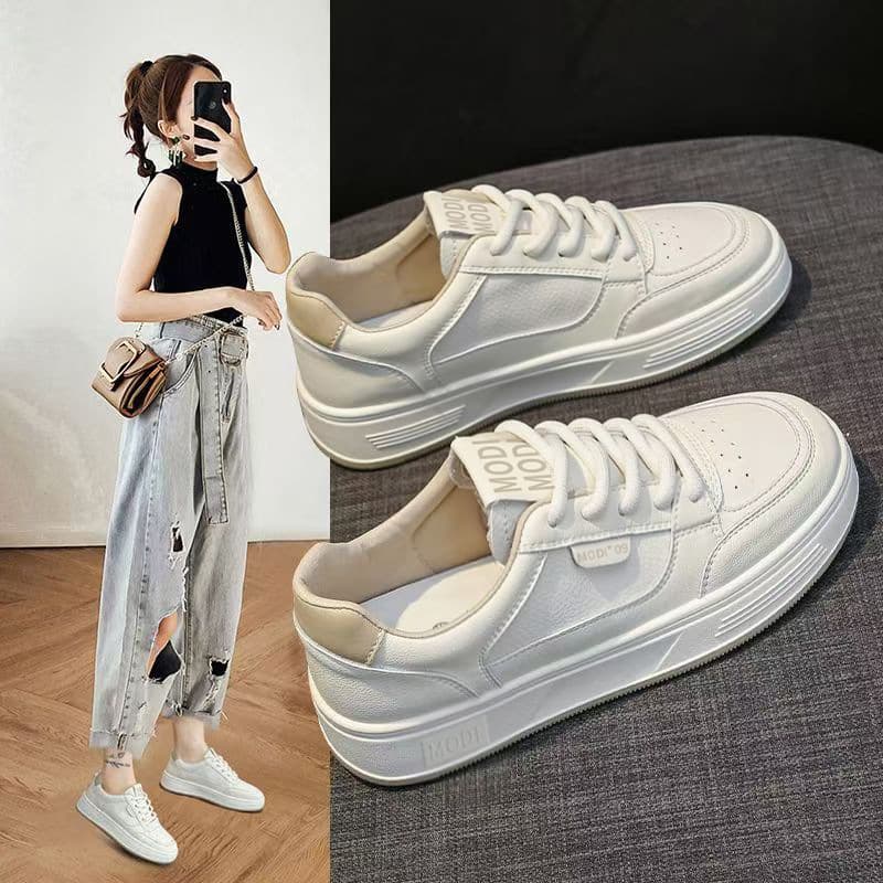 Women's Chunky Sneakers Casual Flat Thick Sole 2025 Spring Breathable New Trendy Dad Sport Shoes