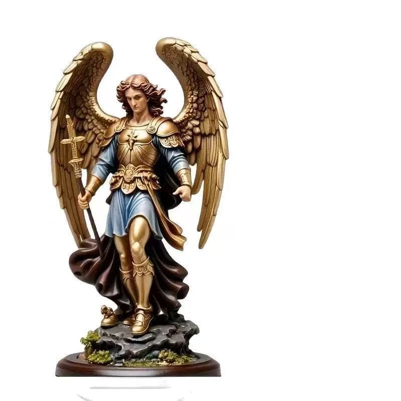 [High-end golden relief] Archangel Michael acrylic wall decoration 8-inch three-dimensional religious artwork