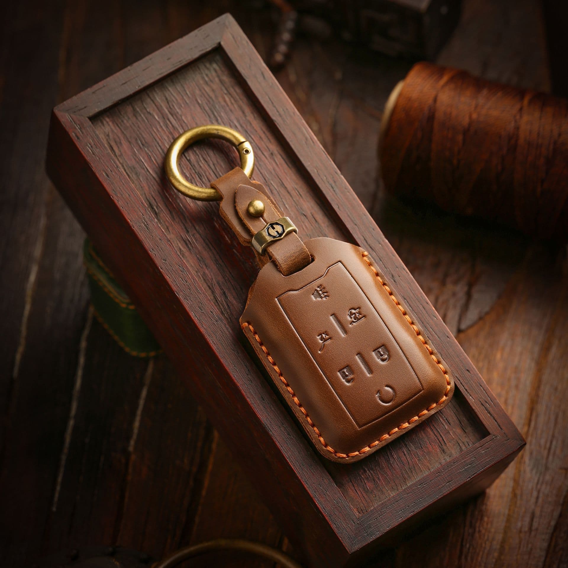 Vintage Key Case Cover for Chevrolet Suburban GMC Import Car Key Holder Buckle