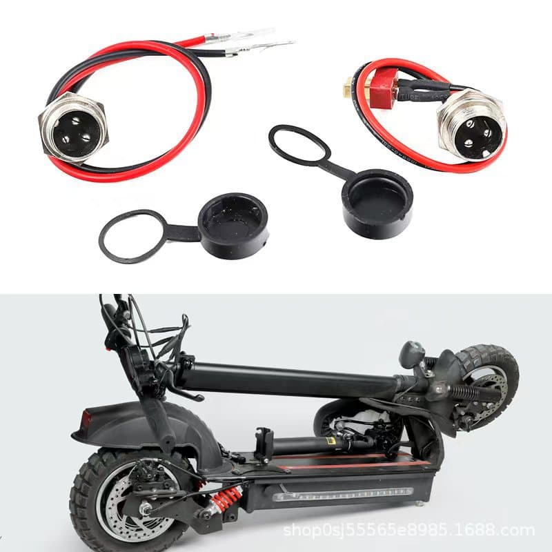 M4 10-inch Adult Electric Scooter Accessories Original Charging Port Bullet T-Type Aviation Connector Battery Connection