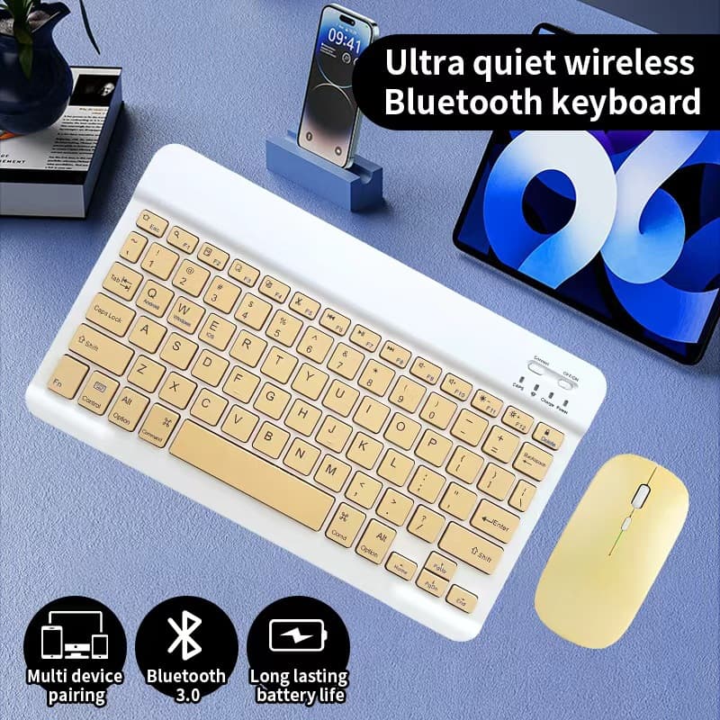 Bluetooth keyboard suitable for ipad Huawei tablet mobile phone ultra-thin silent charging wireless keyboard and mouse set