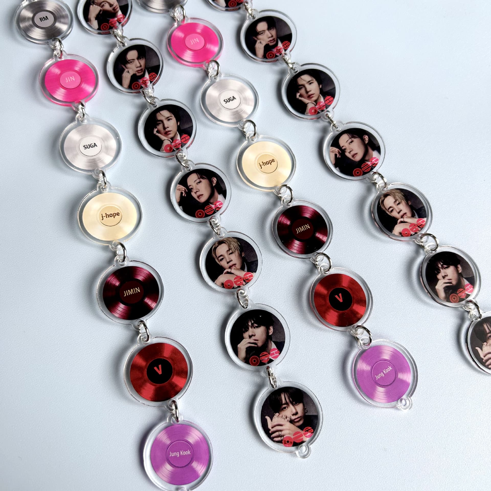 BTS Double-Sided Acrylic Keychain Pendant Phone Strap JK V Official Merch