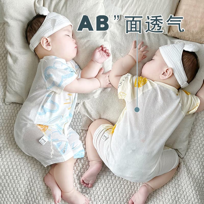 Baby Short-Sleeve Bodysuit Infant Clothes Summer Outfit for 0-6-12 Months Baby Romper Crawling Suit Newborn