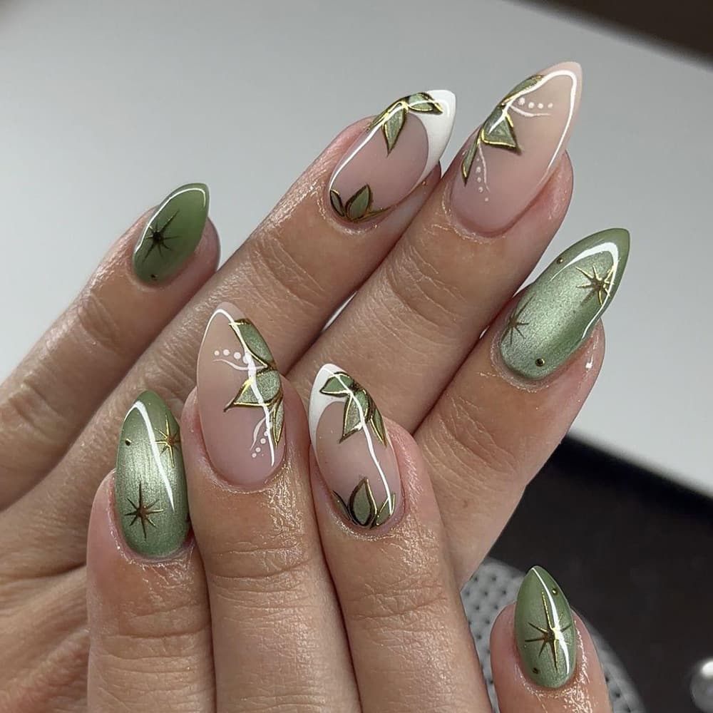 Shimmering Star Handmade Press-On Nails, Detachable Wearable Fake Nail Tips, Cross-Border Hot-Selling Nail Art Stickers
