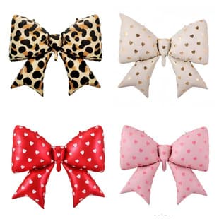 New Cross-Border Large Colorful Polka Dot Leopard Print Heart Matte Bow Balloon for Girls Birthday Party Balloons