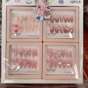 New Rhinestone Nail Art Stickers 3D Cute Cartoon Nail Decals for Kids Girls Adults Press-On Nails Gift Points Redemption