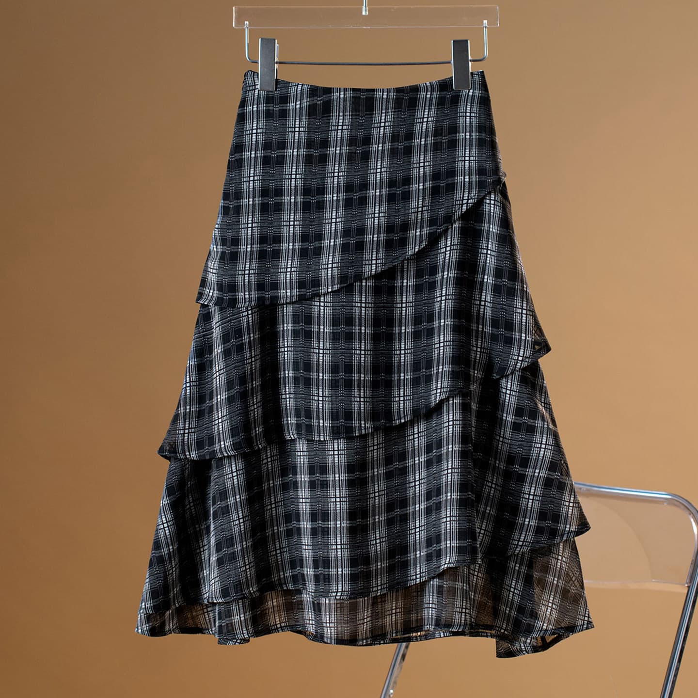 Ruffle Polka Dot Skirt for Women 2026 Summer New Loose Irregular Draped High-Waist Slimming A-Line Skirt