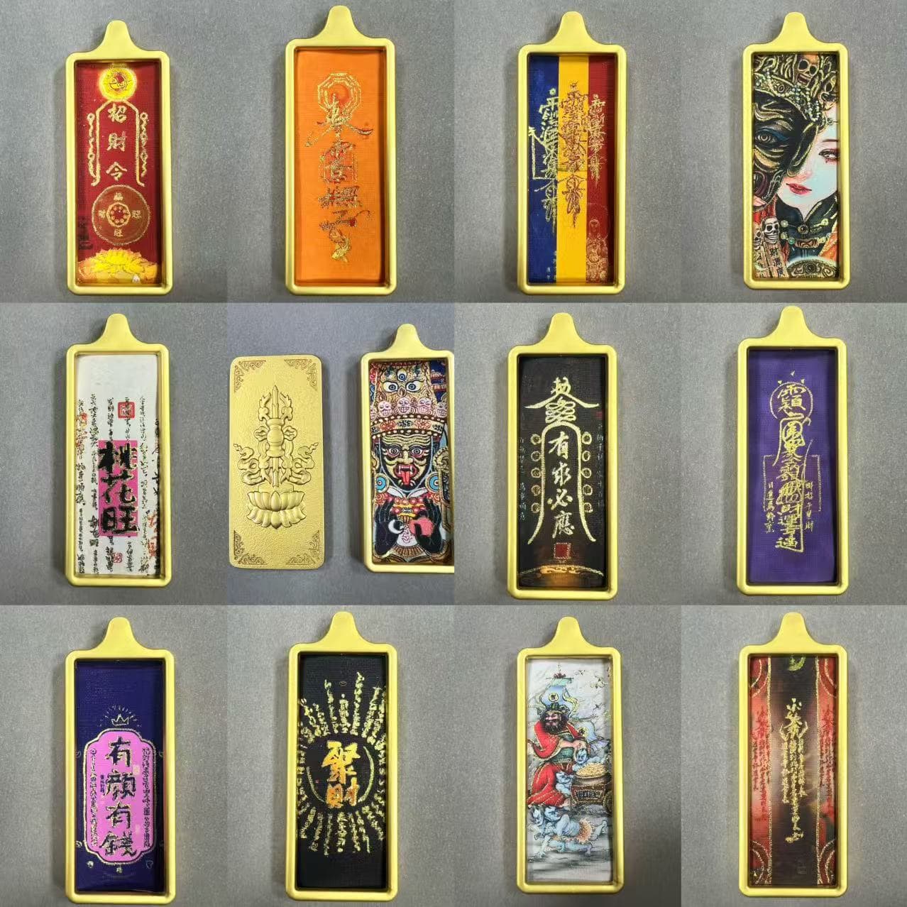 2*5 cm small Thangka gold bar, small strip, Taoist Gau box scripture, Zhakilamu from Tibet Qinghai Regong.