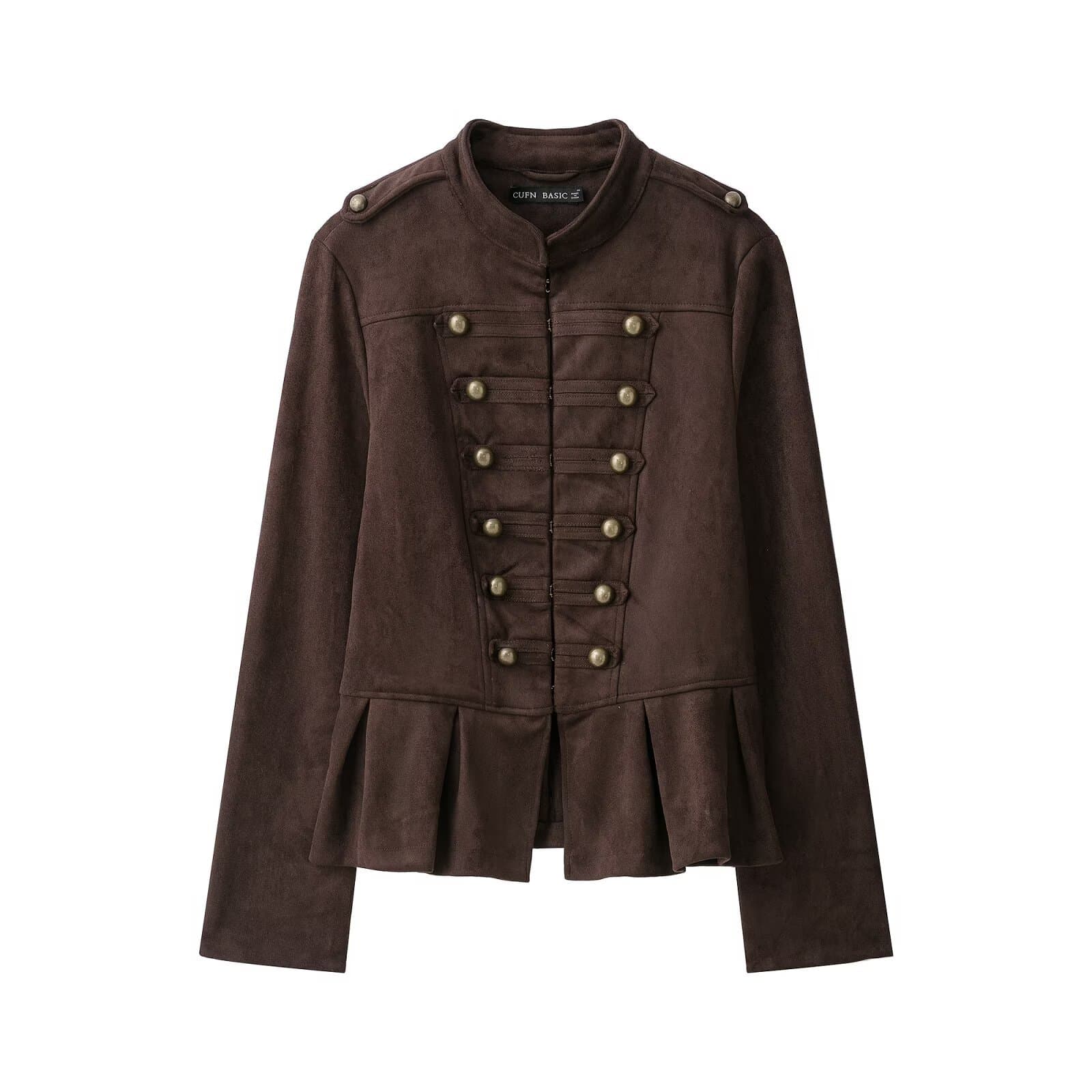 ZA Cross-border Women's Fashion Bestseller 2026 Autumn New European and American Style Nine-tenth Length Skirt-style Double-breasted Jacket Coat