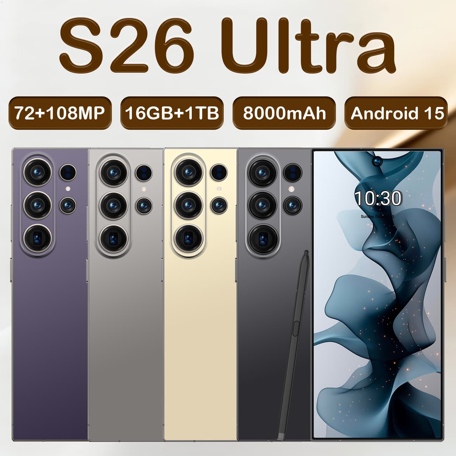 Cugo New Cross-Border Smartphone with Built-In Pen S26 Ultra 8+128 Android 12 4G 6.8inch Cross-Border Smartphone